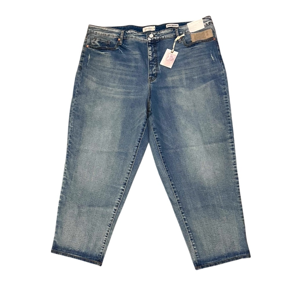 Jessica Simpson Women's Halfway There Throwback Vintage Straight Jeans, Size 22W